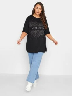 Yours Embellished Slogan T-Shirt - Black -RIVE IS Clothing Shop VHA2Y SQ3 0000000004 BLACK MDo