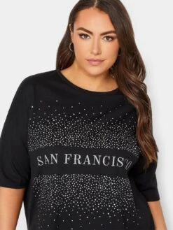 Yours Embellished Slogan T-Shirt - Black -RIVE IS Clothing Shop VHA2Y SQ4 0000000004 BLACK MDd