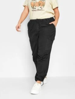 Yours Parachute Trouser Black