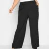 Yours Wide Leg Pull On Trouser - Black