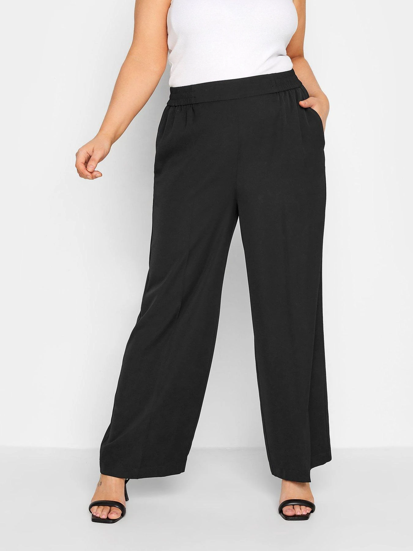 Yours Wide Leg Pull On Trouser - Black 3 Yours Wide Leg Pull On Trouser - Black