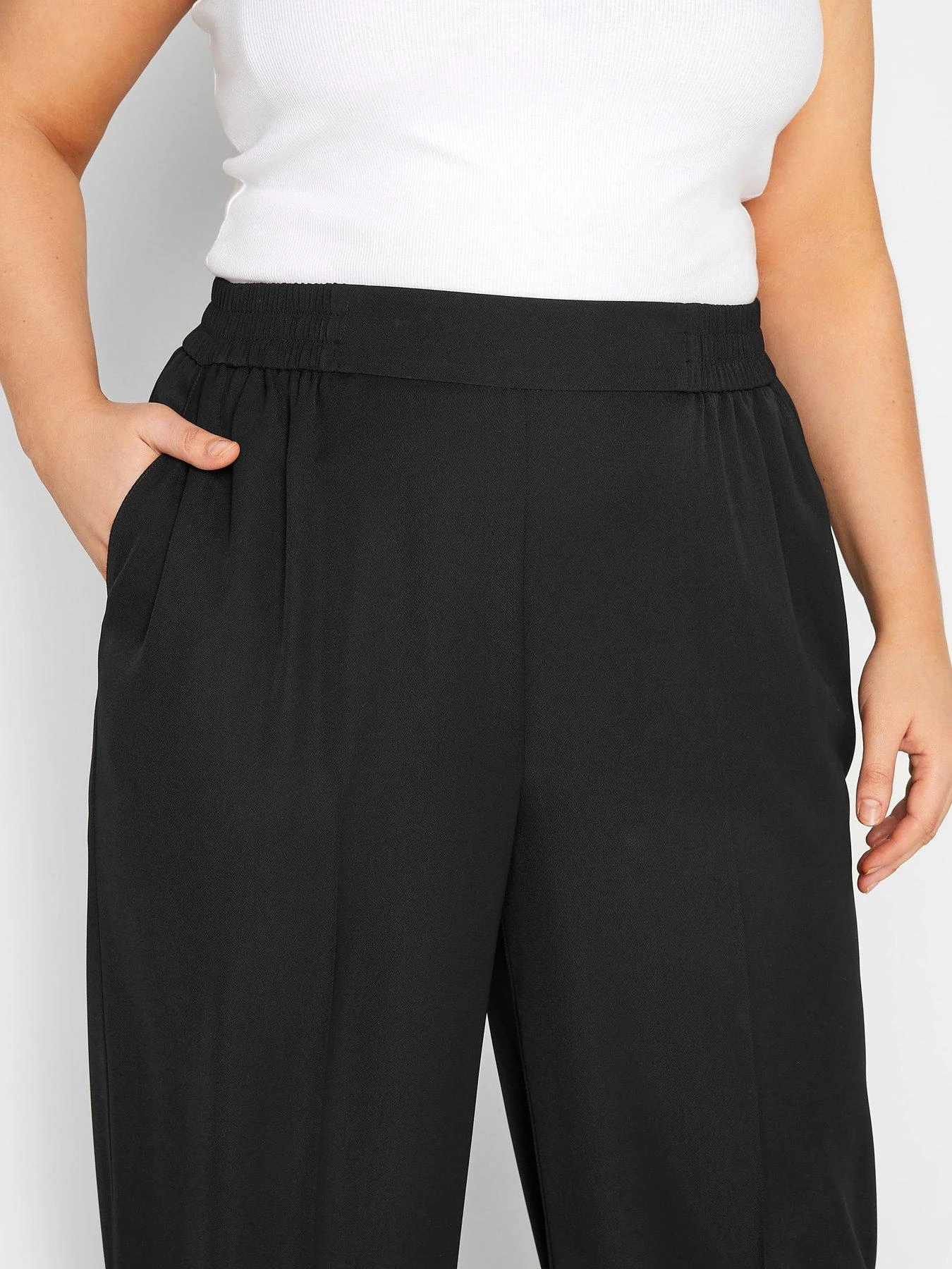 Yours Wide Leg Pull On Trouser - Black 5 Yours Wide Leg Pull On Trouser - Black - Image 3