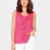 Long Tall Sally Ruffle Front Sleeveless Top - Pink 1 Long Tall Sally Ruffle Front Sleeveless Top - Pink -RIVE IS Clothing Shop VHA6C SQ1 0000000063 PINK MDf