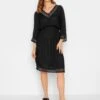 Long Tall Sally Black Crochet Kaftan