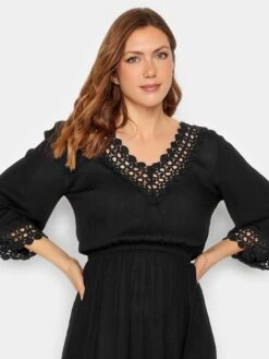 Long Tall Sally Black Crochet Kaftan -RIVE IS Clothing Shop VHA9P SQ4 0000000004 BLACK MDd