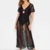 Long Tall Sally Longline Crochet Cover Up - Black -RIVE IS Clothing Shop VHA9R SQ1 0000000004 BLACK MDf