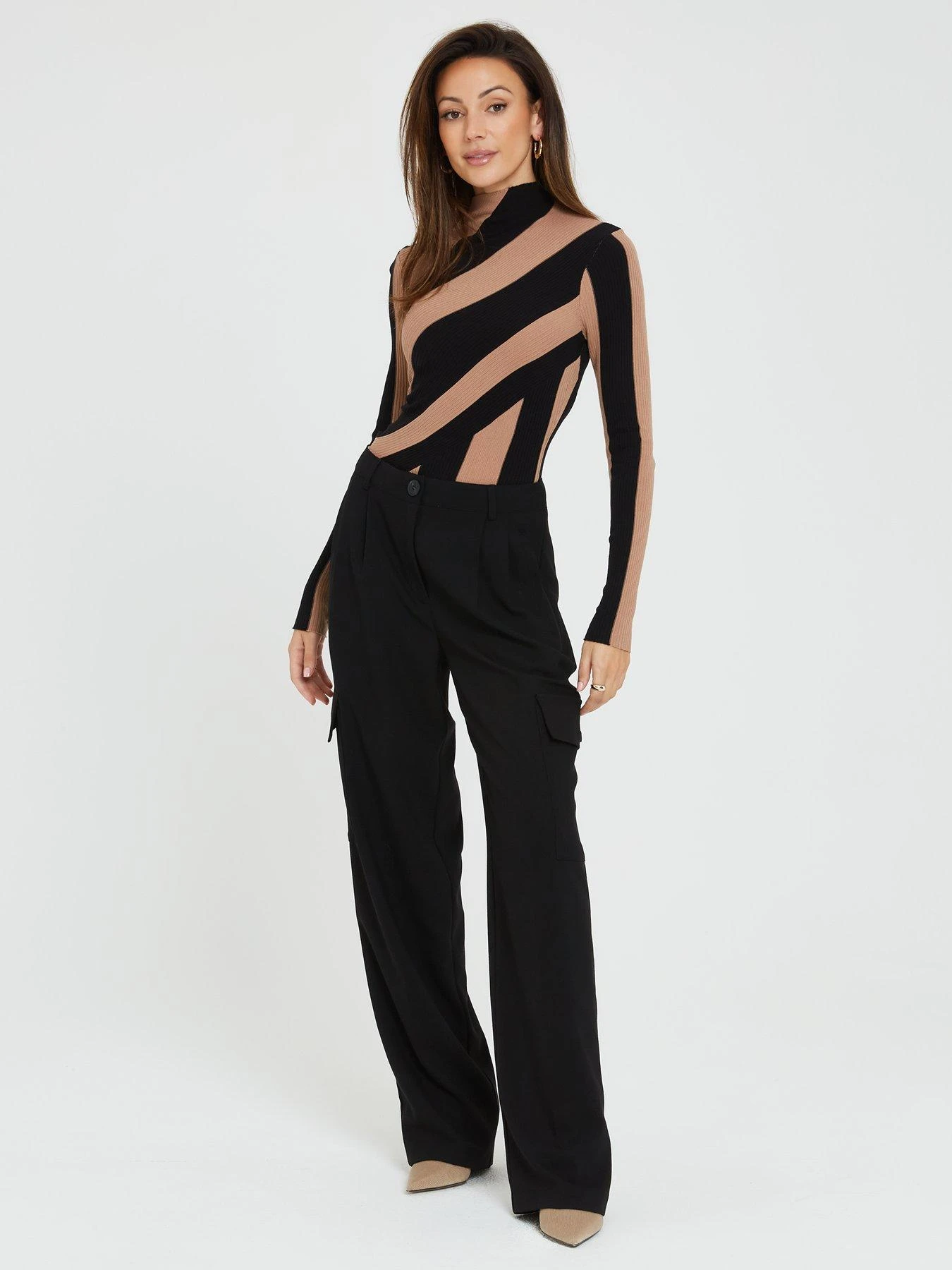 Michelle Keegan Tailored Relaxed Cargo Trousers - Black 3 Michelle Keegan Tailored Relaxed Cargo Trousers - Black