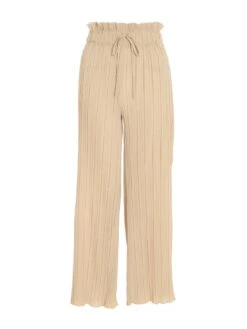 Quiz Pleated Wide Leg Trousers - Natural -RIVE IS Clothing Shop VHJ40 SQ4 0000000003 NATURAL MDd