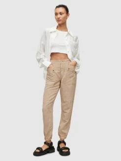 AllSaints Val Cargo Trouser - Sand Brown -RIVE IS Clothing Shop VHKF3 SQ6 0000000143 BROWN SLd1