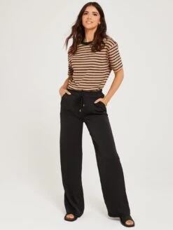 Lucy Mecklenburgh Relaxed Wide Leg Trousers - Black 