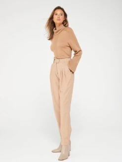 Fig & Basil Buckle Twill Tapered Trouser - Camel -RIVE IS Clothing Shop VHSSL SQ3 0000000058 KHAKI MDo