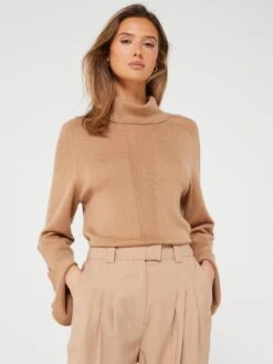 Fig & Basil Buckle Twill Tapered Trouser - Camel -RIVE IS Clothing Shop VHSSL SQ4 0000000058 KHAKI MDd