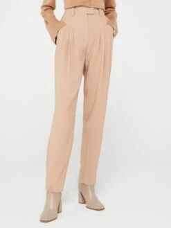 Fig & Basil Buckle Twill Tapered Trouser - Camel -RIVE IS Clothing Shop VHSSL SQ5 0000000058 KHAKI MDd1