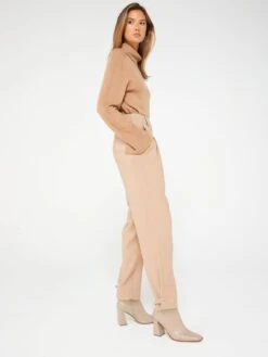 Fig & Basil Buckle Twill Tapered Trouser - Camel -RIVE IS Clothing Shop VHSSL SQ6 0000000058 KHAKI MDd2