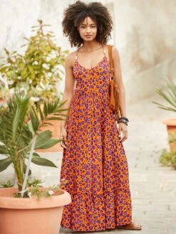 Joe Browns Animal Brights Maxi Beach Dress - Orange