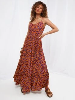 Joe Browns Animal Brights Maxi Beach Dress - Orange -RIVE IS Clothing Shop VHSTE SQ3 0000000029 MULTI MDo