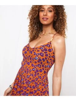 Joe Browns Animal Brights Maxi Beach Dress - Orange -RIVE IS Clothing Shop VHSTE SQ4 0000000029 MULTI MDd