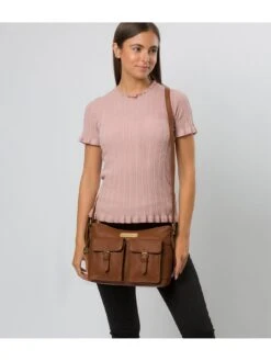 Pure Luxuries London Jenna Messenger Leather Bag -RIVE IS Clothing Shop VHX5I SQ2 0000000143 BROWN MDd