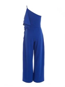 Quiz Petite One Shoulder Frill Palazzo Jumpsuit - Bright Blue -RIVE IS Clothing Shop VHXUD SQ5 0000000197 BRIGHT BLUE MDd1