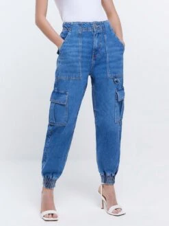 RI Petite Petite Cargo Jeans - Blue