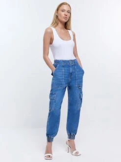 RI Petite Petite Cargo Jeans - Blue -RIVE IS Clothing Shop VI0KA SQ3 0000000020 BLUE MDo