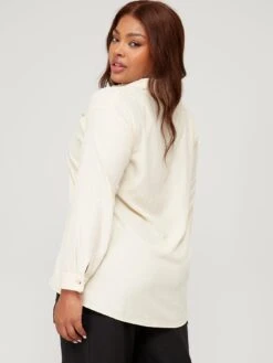 V By Very Curve Satin Look Button Through Shirt -RIVE IS Clothing Shop VI24K SQ2 0000000013 WHITE MDb