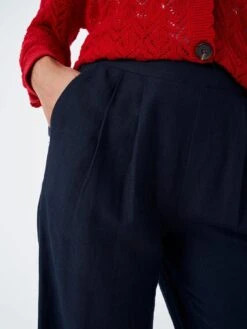 Crew Clothing Mayla Linen Trousers - Navy -RIVE IS Clothing Shop VICZY SQ5 0000000048 NAVY MDd1