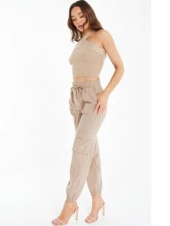 Quiz Knitted Cross Neck Crop Top - Natural -RIVE IS Clothing Shop VIDGO SQ3 0000000003 NATURAL MDo