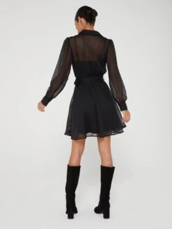 V By Very Long Sleeve Belted Mini Dress - Black -RIVE IS Clothing Shop VIGI0 SQ6 0000000004 BLACK MDd2