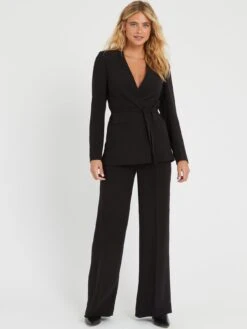 Calvin Klein Structure Twill Wide Leg Trousers - Black -RIVE IS Clothing Shop VIIMX SQ3 0000000004 BLACK MDo