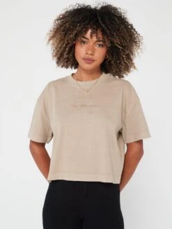 Calvin Klein Jeans Monologo Oversized T-shirt - Taupe