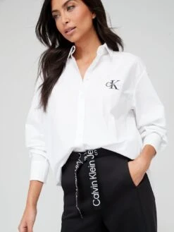 Calvin Klein Jeans Tape Wide Leg Jog Pants - Black -RIVE IS Clothing Shop VIIT9 SQ4 0000000004 BLACK MDd