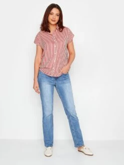 Long Tall Sally Red Stripe Short Sleeve Shirt -RIVE IS Clothing Shop VIKGW SQ3 0000000017 RED MDo