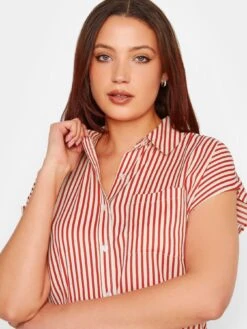 Long Tall Sally Red Stripe Short Sleeve Shirt -RIVE IS Clothing Shop VIKGW SQ4 0000000017 RED MDd