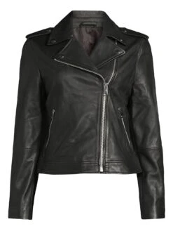 Michelle Keegan Real Leather Jacket - Black -RIVE IS Clothing Shop VIOPA SQ5 0000000004 BLACK SLf