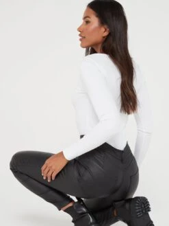 V By Very Shaping Coated Skinny Jeans - Black -RIVE IS Clothing Shop VIP3Z SQ4 0000000004 BLACK MDd