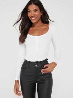 V By Very Shaping Coated Skinny Jeans - Black -RIVE IS Clothing Shop VIP3Z SQ5 0000000004 BLACK MDd1