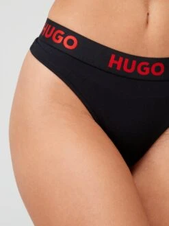 HUGO Sporty Logo Thong - Black -RIVE IS Clothing Shop VIQO3 SQ6 0000000004 BLACK MDd2