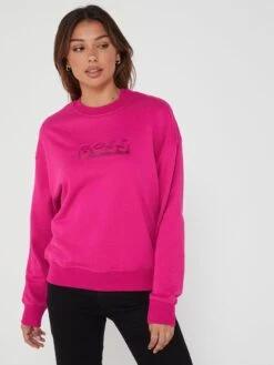 BOSS Embellished Logo Sweater - Pink