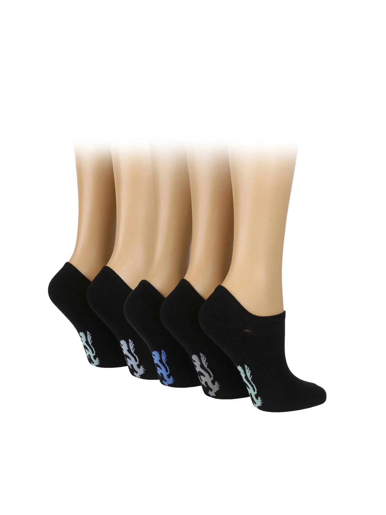 Pringle 5 Pack Ankle Socks Black 4 Pringle 5 Pack Ankle Socks Black - Image 2