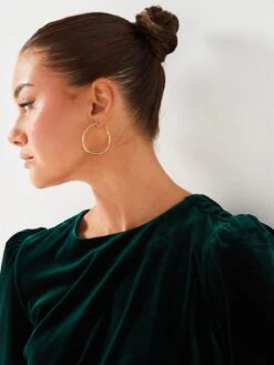 V By Very Long Sleeve Velvet Blouse - Green -RIVE IS Clothing Shop VJ73W SQ6 0000000047 GREEN MDd2