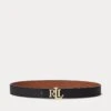 Lauren By Ralph Lauren Rev Lrl 30-belt-medium - Black/ Lauren Tan