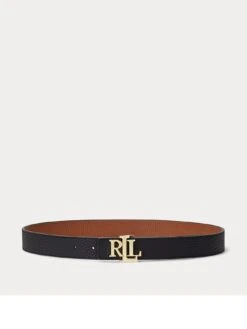 Lauren By Ralph Lauren Rev Lrl 30-belt-medium - Black/ Lauren Tan