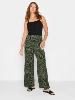 Long Tall Sally Khaki Zebra Wide Trouser 34In -RIVE IS Clothing Shop VJGHX SQ3 0000000047 GREEN MDo