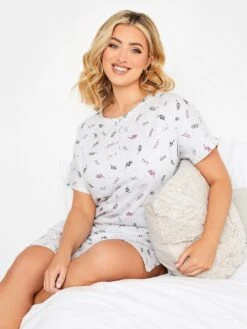 Yours Sunglasses Grown-On-Sleeve Placket Nightdress -RIVE IS Clothing Shop VJGIV SQ4 0000000005 GREY MDd