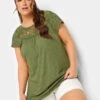 Yours Crochet T-Shirt - Khaki -RIVE IS Clothing Shop VJGWG SQ1 0000000047 GREEN MDf