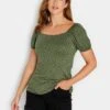 Long Tall Sally Spot Square Neck T - Khaki -RIVE IS Clothing Shop VJGZF SQ1 0000000047 GREEN MDf