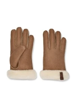 UGG Shorty Glove Leather Trim - Chestnut