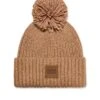 UGG Chunky Rib Knit Beanie Pom - Camel -RIVE IS Clothing Shop VJHQD SQ1 0000000143 BROWN SLf