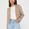 V By Very Cropped Blazer With Horn Buttons